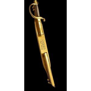 SIGNED 2 Handed Longsword Great Sword Vintage LARGE ANSON FOLDING Tie Bar Clip